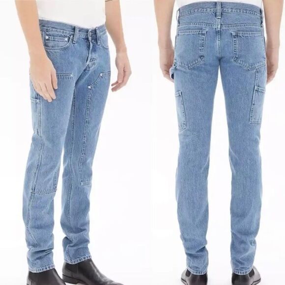 Helmut Lang Rare Masc Lo Utility‎ Unisex Jeans Blue Size 30 Men/27 Women - Picture 1 of 12